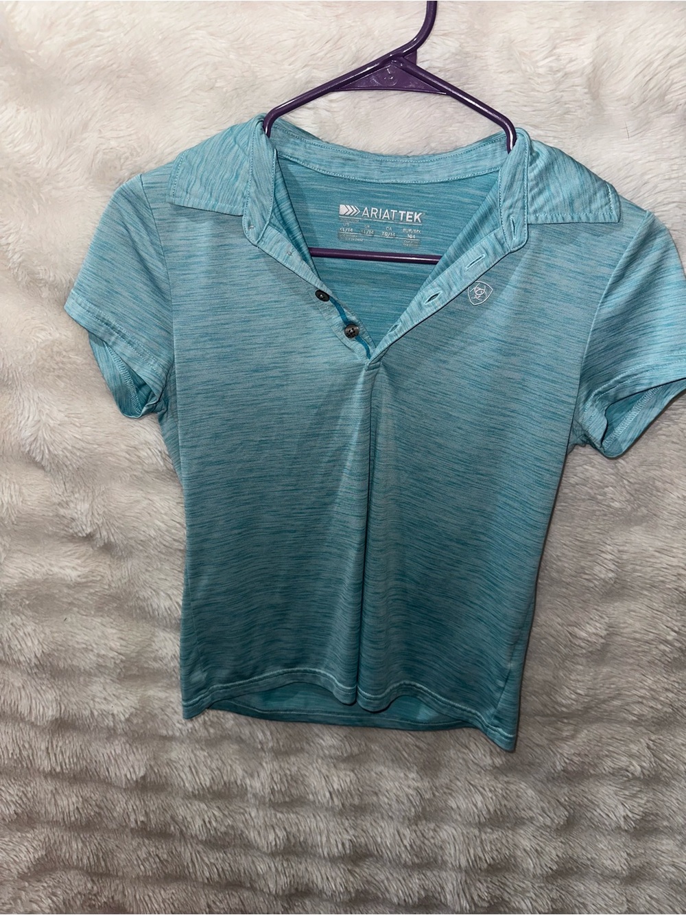 Ariat Teal Heather Short Sleeve Polo